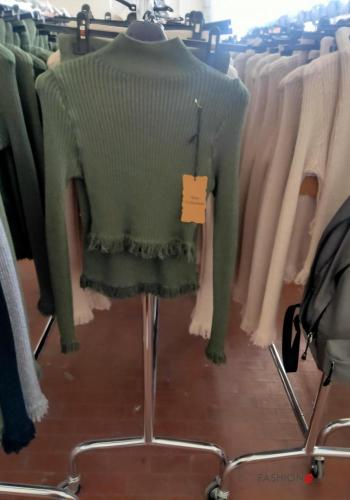 Ribbed Co-ord with fringe Military green
