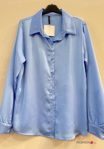  satin Shirt  Light cornflower blue