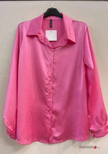  satin Shirt  Shocking Pink
