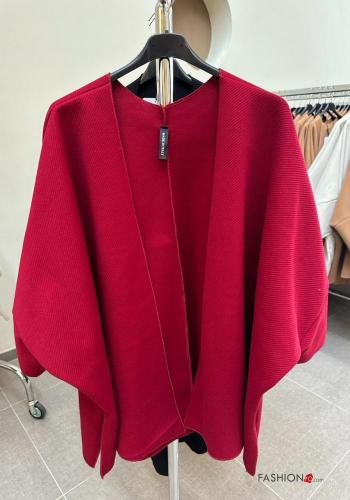  Abrigo largo extra grande manga tres cuartos  Rojo fuego