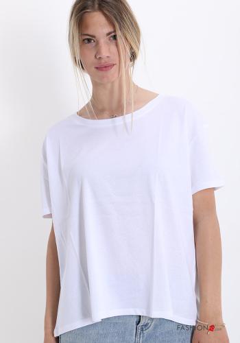  T-shirt en Coton  Blanc