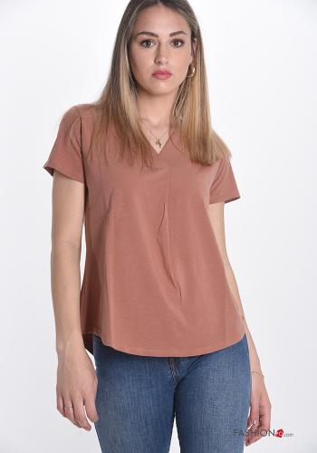 10-piece pack Cotton T-shirt with v-neck