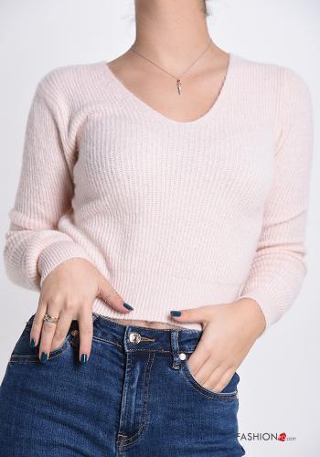  v-neck Sweater  Pink