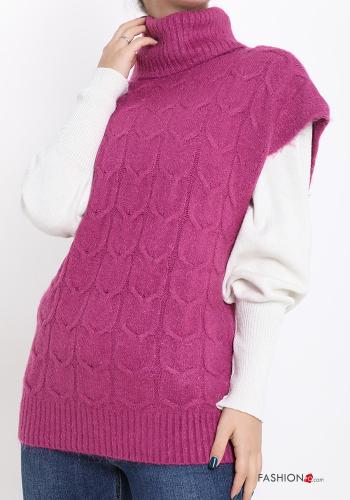  turtleneck Sweater  Red-violet