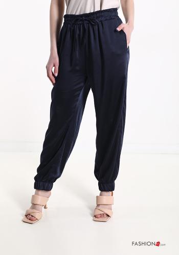  satin Trousers with pockets with bow