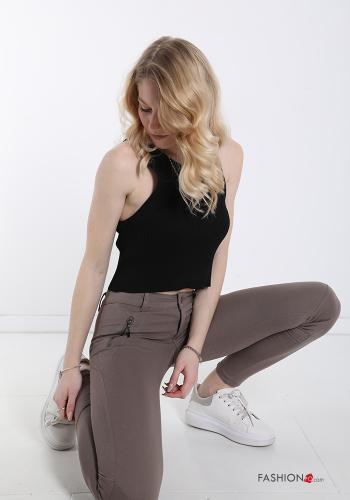  Cotton Leggings with zip