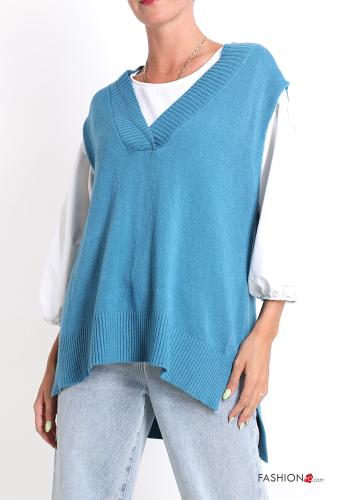 v-neck Sweater  Cerulean blue