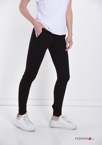  Leggings in Cotone con tasche  Marrone