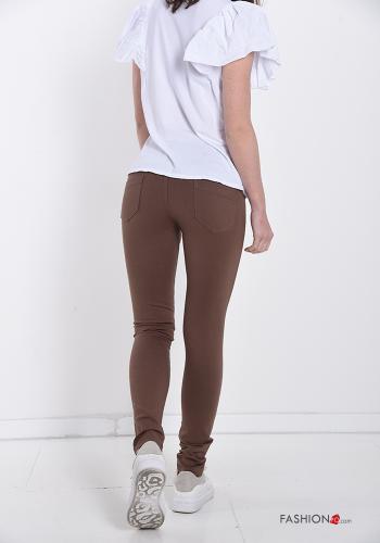  Leggings in Cotone con tasche 