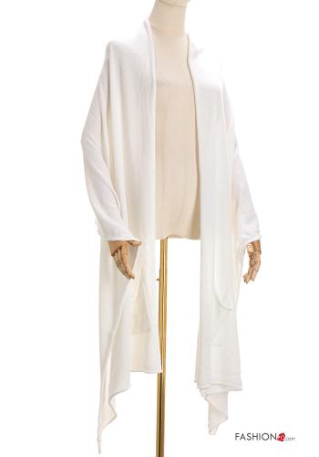  Cashmere Blend Shawl with pockets White