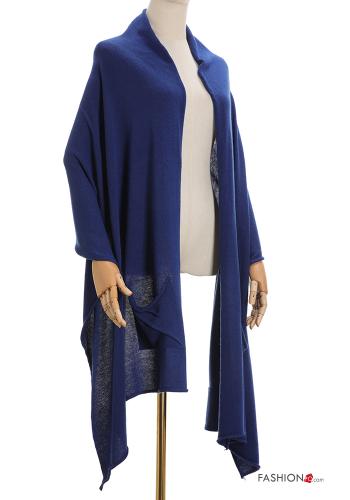  Cashmere Blend Shawl with pockets Electric blue