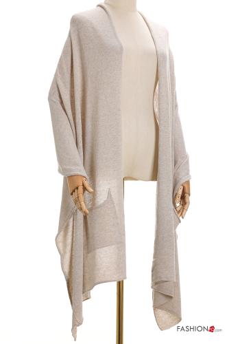  Cashmere Blend Shawl with pockets Beige