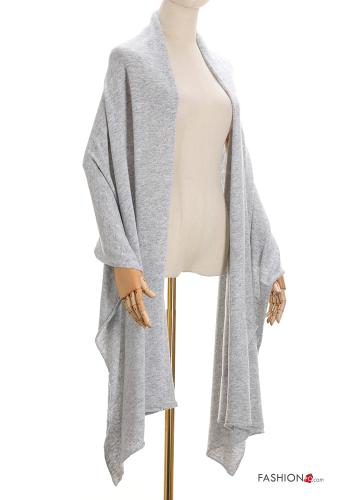  Cashmere Blend Shawl with pockets Light grey