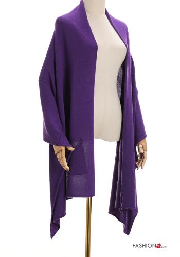  Cashmere Blend Shawl with pockets Purple