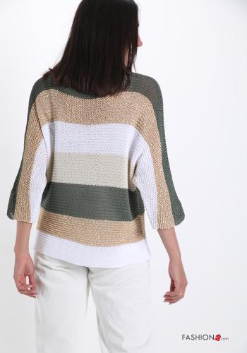  Striped lurex Sweater  Military green