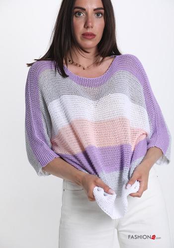  Striped lurex Sweater  Lilac