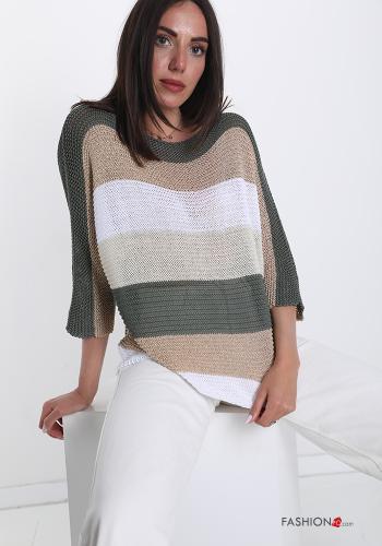  Striped lurex Sweater  Green