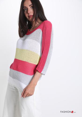  Striped lurex Sweater  Fucsia