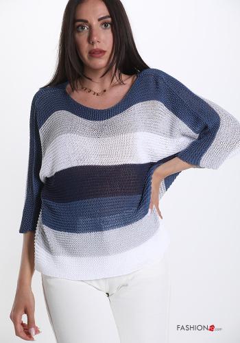  Striped lurex Sweater  Blue