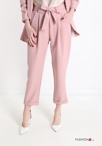  Trousers with pockets with bow Pink