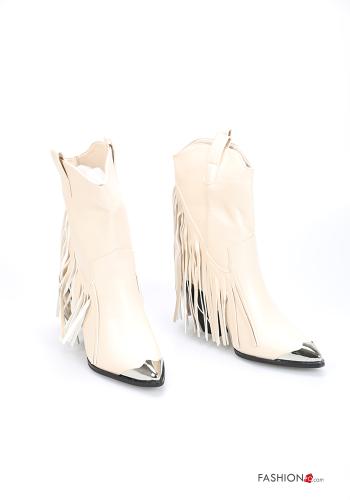  Ankle boots with zip with fringes