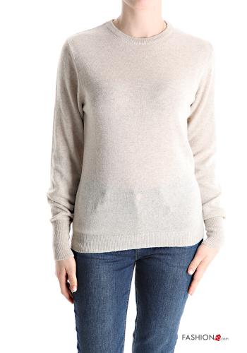  crew neck Cashmere Blend Sweater  Beige