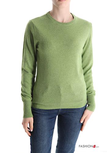  crew neck Cashmere Blend Sweater  Green