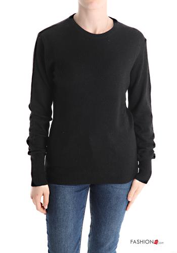  crew neck Cashmere Blend Sweater  Black