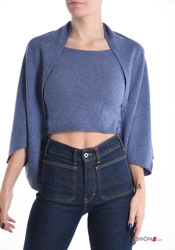  Conjunto em Cashmere Blend  Azul denim claro