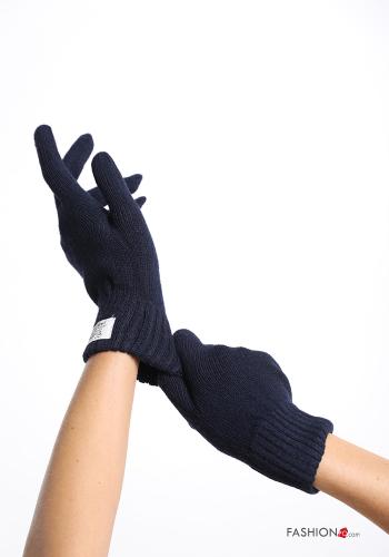  Cashmere Blend Gloves  Blue