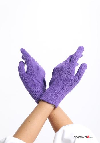  Cashmere Blend Gloves  Purple