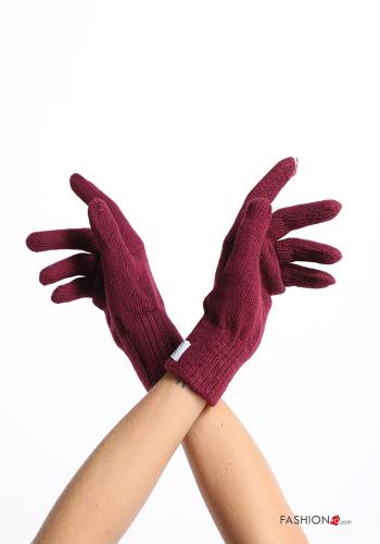  Cashmere Blend Gloves  Bordeaux