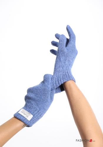  Cashmere Blend Gloves  Light blue