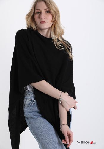  Poncho aus Kaschmir-Mischung  Schwarz