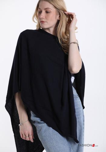 Poncho aus Kaschmir-Mischung  Blau