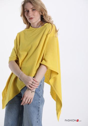 Poncho aus Kaschmir-Mischung  Gelb