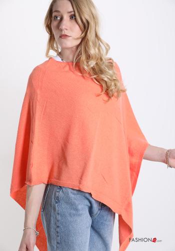  Poncho aus Kaschmir-Mischung  Pfirsichfarbe