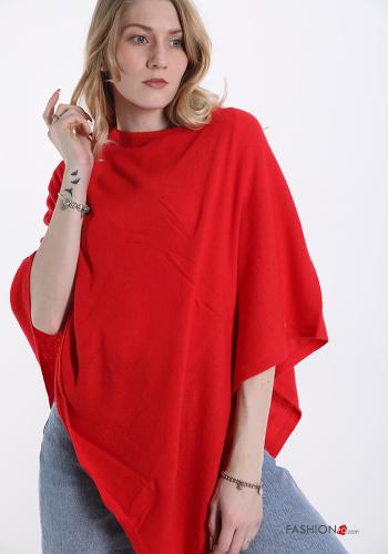  Poncho aus Kaschmir-Mischung  Rot