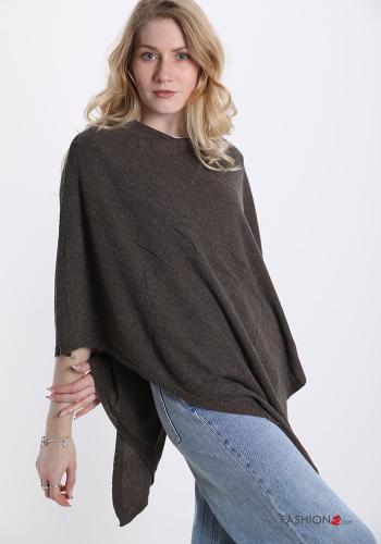  Poncho aus Kaschmir-Mischung  Braun