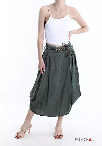  Longuette Linen Skirt with belt