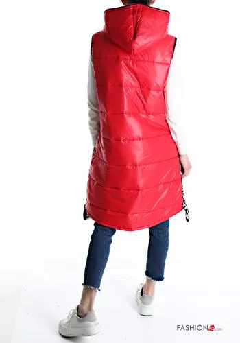  Gilet with pockets with hood with zip