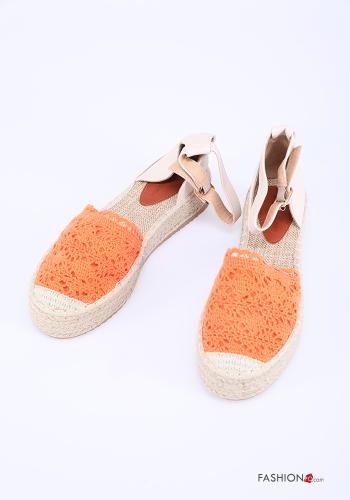  lace adjustable Sandals Ankle strap Orange