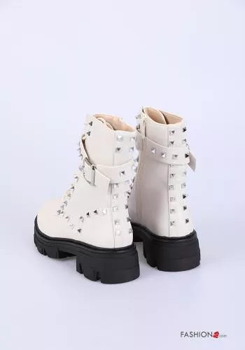  Combat Boots with zip Ankle strap with studs