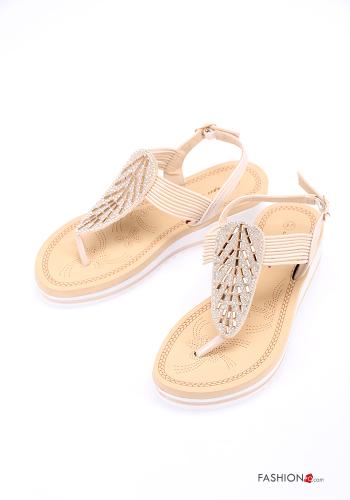  adjustable wedge Sandals with rhinestones with strap