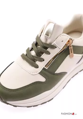  Sneakers ecopelle con zip 