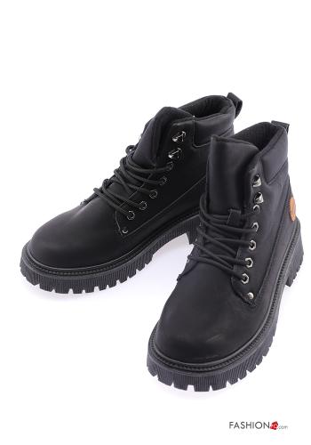  faux leather Hiking boots  Black