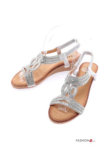  Sandals with rhinestones Silver