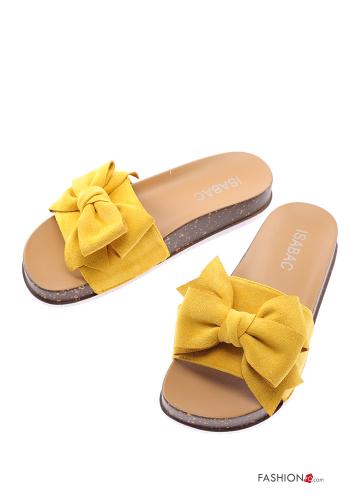  Suede Sandals with bow Yellow