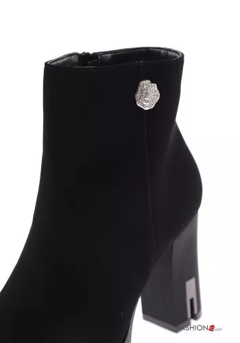  Suede round-toe Ankle boots (High) with zip