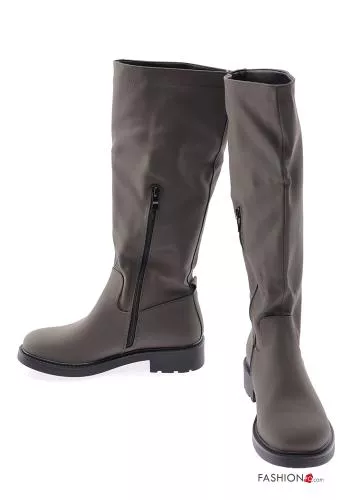  round-toe Boots with zip
